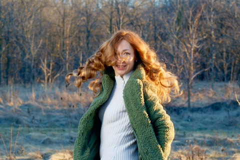 photo of beautiful girl with ginger hair