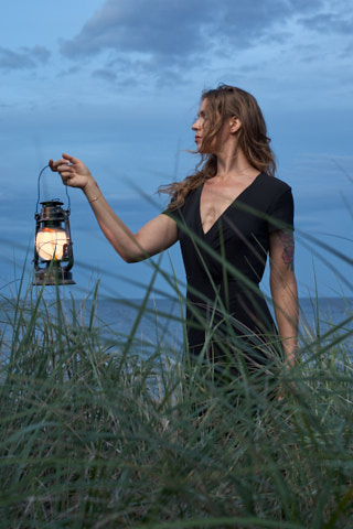 portrait of a woman with lantern