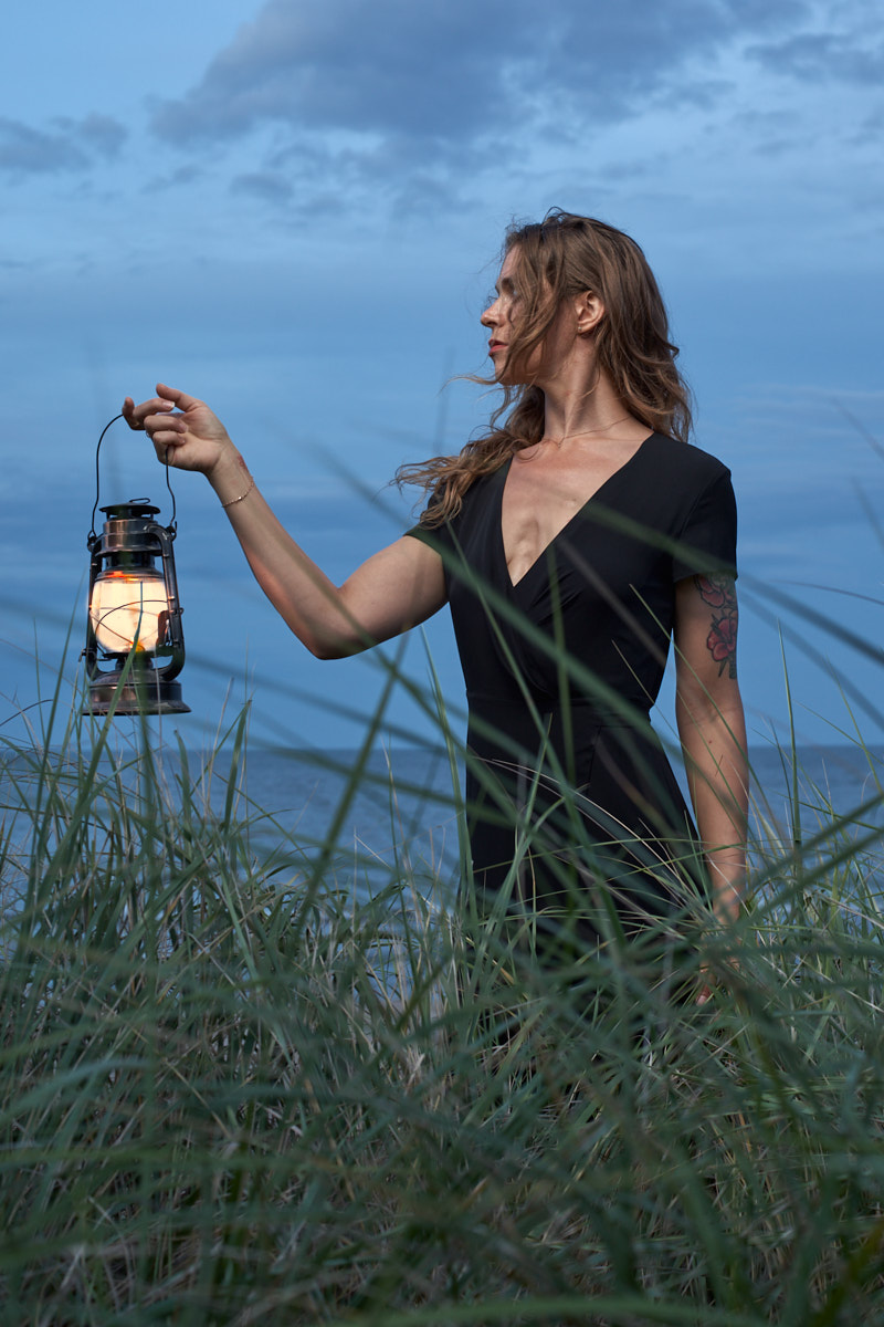 portrait of a woman with lantern